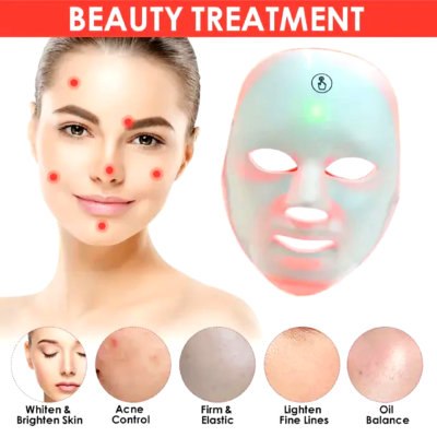 LED Facial Mask for Acne, Wrinkles & Brightening