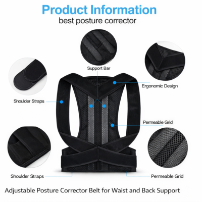 Unisex Posture Corrector Belt – Spine Alignment & Back Support Brace